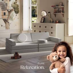 tectake Kids Sofa Lilly in Grey - Size: 120 cm - thumbnail 8