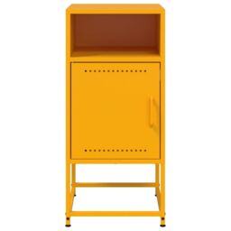 Berkfield Home Bedside Cabinets 2 pcs Mustard Yellow 36x39x78 cm Steel - Size: 36 x 39 x 78 cm - thumbnail 6