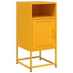 Berkfield Home Bedside Cabinets 2 pcs Mustard Yellow 36x39x78 cm Steel - Size: 36 x 39 x 78 cm - thumbnail 5