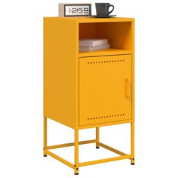 Berkfield Home Bedside Cabinets 2 pcs Mustard Yellow 36x39x78 cm Steel - Size: 36 x 39 x 78 cm - thumbnail 4