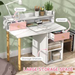 AIYAPLAY Kids Desk & Chair Set for Studying, Reading, Drawing in Pink - Size: 1 Pack - thumbnail 5