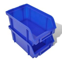 Berkfield Home Wall Mounted Garage Plastic Storage Bin Set 30 pcs Blue & Red - thumbnail 4