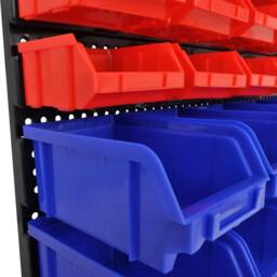 Berkfield Home Wall Mounted Garage Plastic Storage Bin Set 30 pcs Blue & Red - thumbnail 6