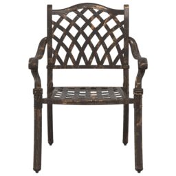 Berkfield Home Garden Chairs 2 pcs Bronze Cast Aluminium - thumbnail 4