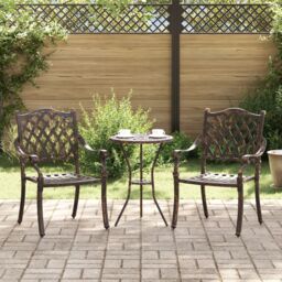 Berkfield Home Garden Chairs 2 pcs Bronze Cast Aluminium - thumbnail 1