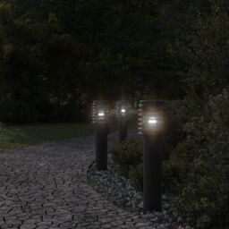 Berkfield Home Outdoor Floor Lamp Black 60 cm Stainless Steel - thumbnail 3