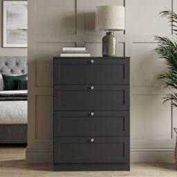 Home Discount Vida Designs Altino 4 Drawer Chest of Drawers Bedroom Furniture in Black - thumbnail 7