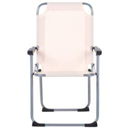 Wyld and Coco Beige Folding Garden Chairs Set of 4 Powder Coat Steel Mesh Seats - thumbnail 5