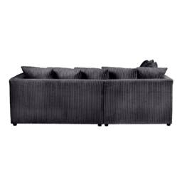 LUXURY LIFE Declan Jumbo Cord Fabric Left Hand Facing Corner Sofa in Black - thumbnail 4