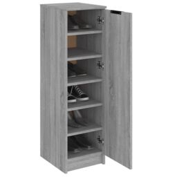 Berkfield Home Shoe Cabinet Grey Sonoma 30x35x100 cm Engineered Wood - Size: 30 x 35 x 100 cm - thumbnail 4