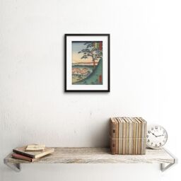 "Artery8 Wall Art Print Painting Woodblock Japan Hiroshi Mount Fuji Japan Artwork Framed 9X7 Inch in Black - Size: W7"" x H9""" - thumbnail 2