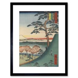 "Artery8 Wall Art Print Painting Woodblock Japan Hiroshi Mount Fuji Japan Artwork Framed 9X7 Inch in Black - Size: W7"" x H9""" - thumbnail 1