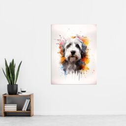 "Artery8 Wall Art Print Old English Sheep Dog Lovers Gift Watercolour Pet Portrait Painting Artwork Poster - Size: W18"" x H24""" - thumbnail 4