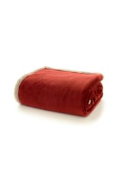 Deyongs Hazelwood Super Soft Flannel & Sherpa Throw - 130 x 170cm Fleece Blanket in Wine - Size: 130 cm x 170 cm - thumbnail 2