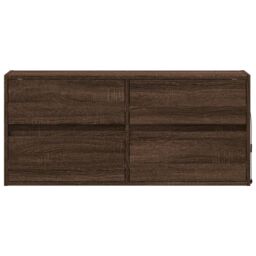 Berkfield Home TV Wall Cabinet with LED Lights Brown Oak 100x31x45 cm - Size: 100 x 31 x 45 cm - thumbnail 6