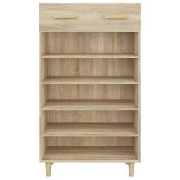Berkfield Home Shoe Cabinet Sonoma Oak 60x35x105 cm Engineered Wood in Brown - Size: 60 x 35 x 105 cm - thumbnail 6