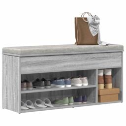 Berkfield Home Shoe Bench Grey Sonoma 102x30.5x45 cm Engineered Wood