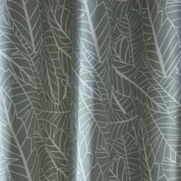 Portfolio Home Madison Botanical Leaves Fully Lined Eyelet Curtain Set in Green - Size: 168 cm width x 229 cm drop - thumbnail 3