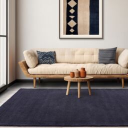 The Rug Shop UK Blue Handmade Wool Border Modern Plain Easy To Clean Area Rug - Size: 160 cm x 230 cm - thumbnail 2
