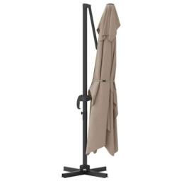 Berkfield Home Modern Cantilever Umbrella Taupe Polyester Large Foldable - thumbnail 7