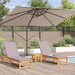 Berkfield Home Modern Cantilever Umbrella Taupe Polyester Large Foldable - thumbnail 4
