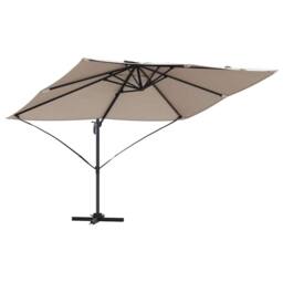 Berkfield Home Modern Cantilever Umbrella Taupe Polyester Large Foldable - thumbnail 3