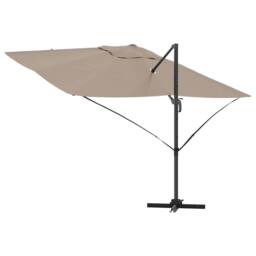 Berkfield Home Modern Cantilever Umbrella Taupe Polyester Large Foldable - thumbnail 8