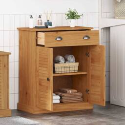 Berkfield Home Modern Bathroom Cabinet Honey brown 68 x 34 x 80 cm Solid pine wood - thumbnail 4