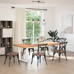Berkfield Home Modern Dining Table Legs V-Shape 2 pcs White 90x(72-73.3) cm Steel - thumbnail 3