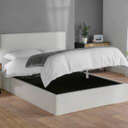 Snuggle Beds Henry Oatmeal Storage Ottoman Bed Frame in Beige - Size: Double - thumbnail 1