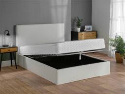 Snuggle Beds Henry Oatmeal Storage Ottoman Bed Frame in Beige - Size: Double - thumbnail 2