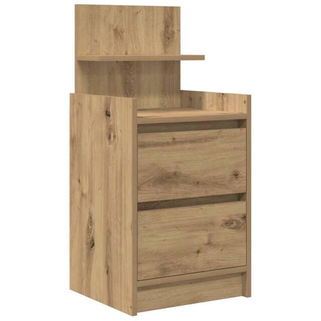 Berkfield Home Bedside Cabinet with 2 Drawers Artisan Oak 38x34x80 cm in Brown - Size: 38 x 34 x 80 cm - image 1