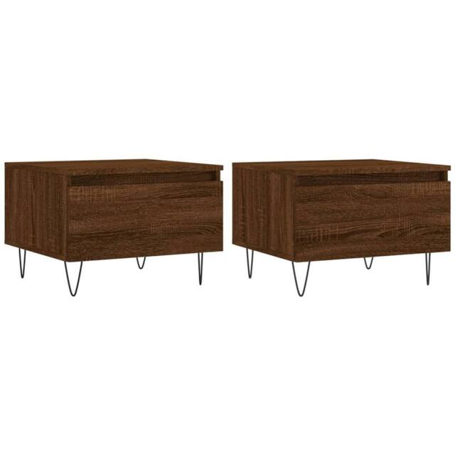 Berkfield Home Coffee Tables 2 pcs Brown Oak 50x46x35 cm Engineered Wood - Size: 50 x 46 x 35 cm - image 1
