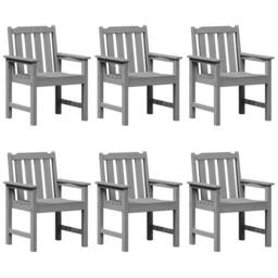 Berkfield Home Garden Dining Chairs 6 pcs Light Grey 65.5x55.5x88 cm HDPE - thumbnail 1