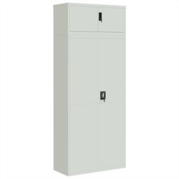 Berkfield Home File Cabinet Light Grey 90x40x220 cm Steel - Size: 90 x 40 x 220 cm - thumbnail 2