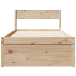 Berkfield Home Modern Bed Frame without Mattress 90x190 cm Single Solid Wood Pine in Natural - thumbnail 4