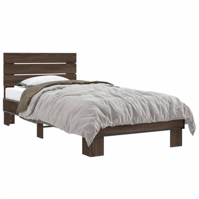 Berkfield Home Bed Frame without Mattress Brown Oak 90x200 cm - image 1