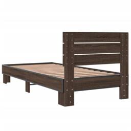 Berkfield Home Bed Frame without Mattress Brown Oak 90x200 cm - thumbnail 6