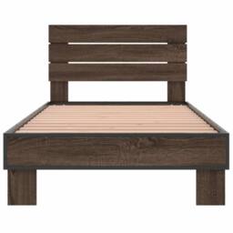 Berkfield Home Bed Frame without Mattress Brown Oak 90x200 cm - thumbnail 4