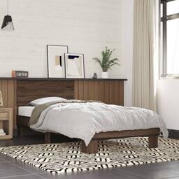 Berkfield Home Bed Frame without Mattress Brown Oak 90x200 cm - thumbnail 2