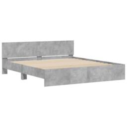 Berkfield Home Bed Frame with LED Frame Concrete Grey 180x200 cm Super King - thumbnail 6