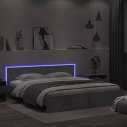Berkfield Home Bed Frame with LED Frame Concrete Grey 180x200 cm Super King - thumbnail 4