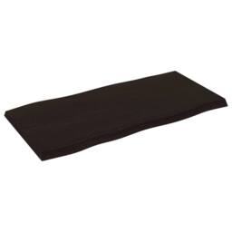 Berkfield Home Table Top Dark Grey 100x50x(2-4) cm Treated Solid Wood Live Edge in Dark Brown - thumbnail 3