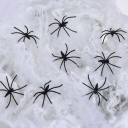Shatchi 48 Black Plastic Halloween Spiders - Spooky & Scary, 5cm Each, Durable Material - thumbnail 3