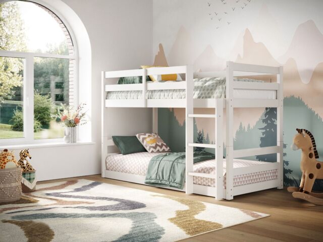 Flair Shasha Low Shorty Bunk Bed in White - Size: Junior - image 1