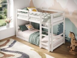 Flair Shasha Low Shorty Bunk Bed in White - Size: Junior - thumbnail 3