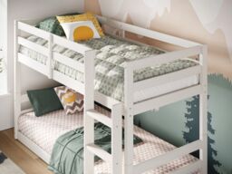 Flair Shasha Low Shorty Bunk Bed in White - Size: Junior - thumbnail 4
