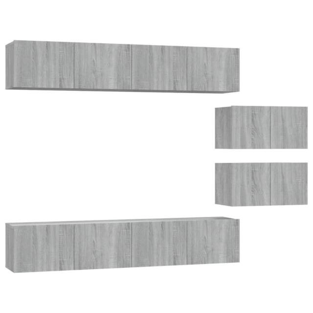Berkfield Home 4 Piece TV Cabinet Set Grey Sonoma Engineered Wood - image 1