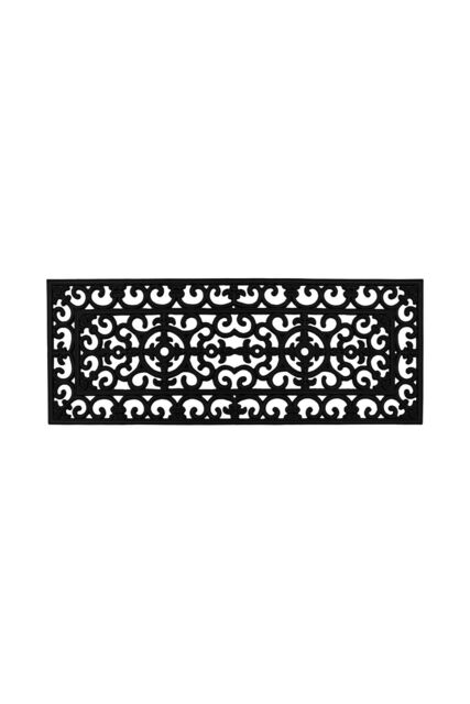 JVL Lexi Wrought Iron Effect Rubber Patio Mat 45x120cm in Black - Size: 45 cm x 120 cm - image 1