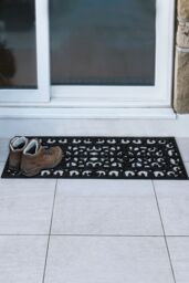 JVL Lexi Wrought Iron Effect Rubber Patio Mat 45x120cm in Black - Size: 45 cm x 120 cm - thumbnail 2